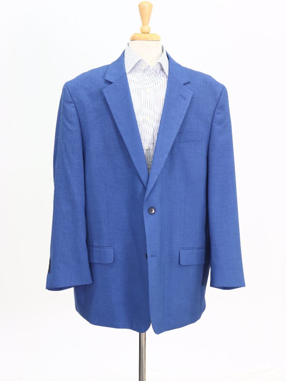 GS 54L Blue Blazer Sport Coat Jacket 2-Button Solid W945